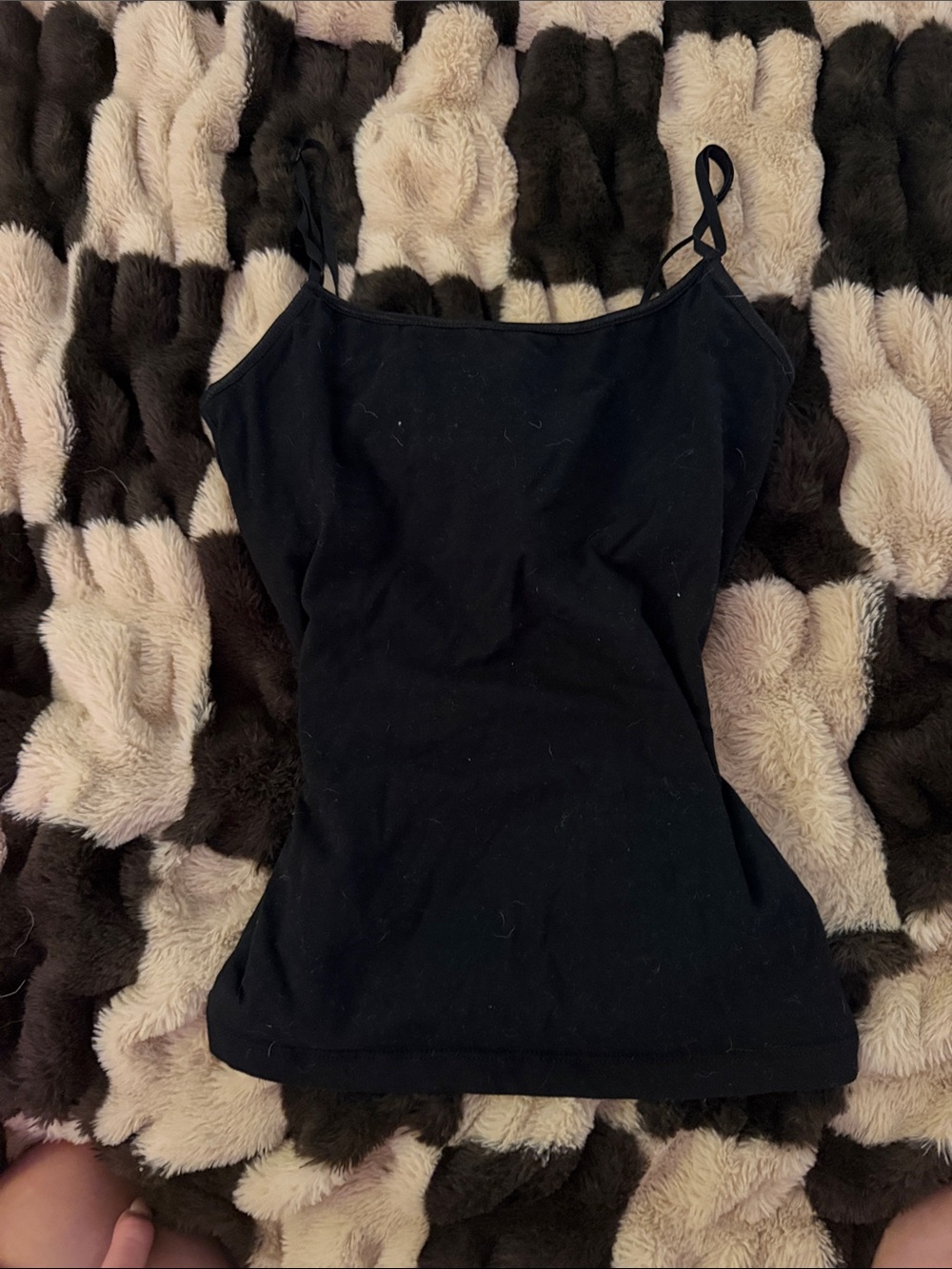 Ambiance Black Slim Spaghetti Strap Cami